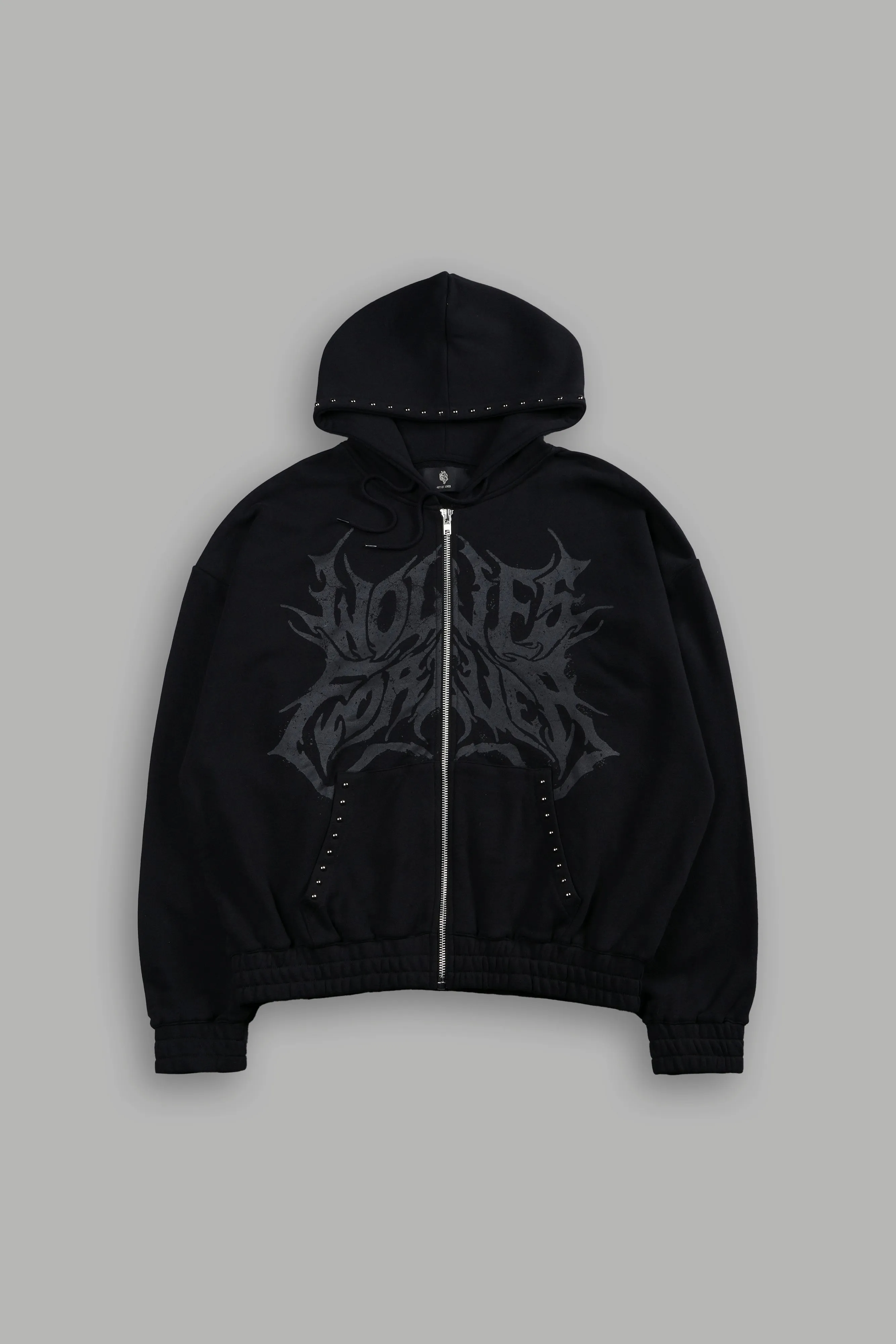 Mourning Star "Chambers" Zip Hoodie in Black