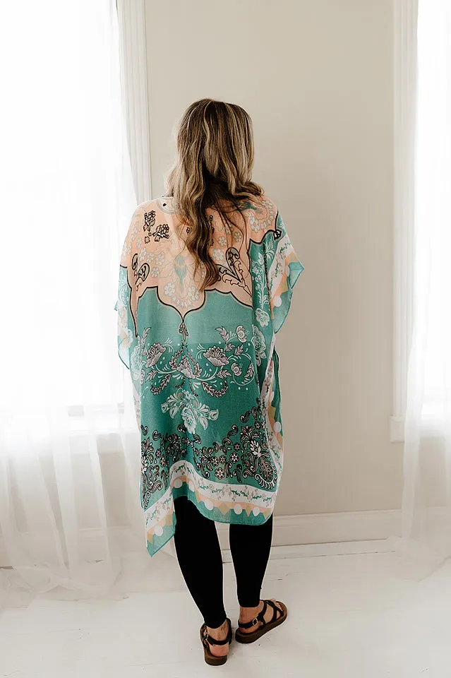 Multicolor Floral Prints Kimono