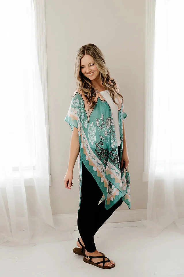 Multicolor Floral Prints Kimono
