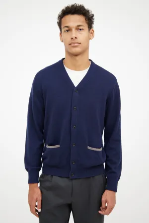 Navy Button Up Cardigan