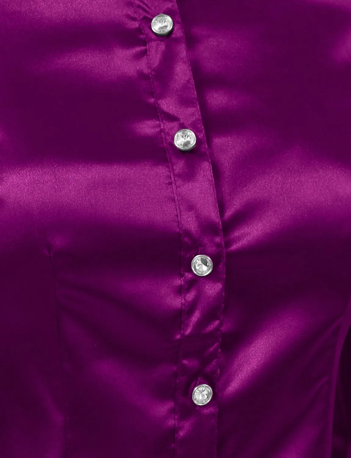 NE PEOPLE Womens Light Weight Long Cuff Sleeve Button Down Satin Shirt (S-3XL)