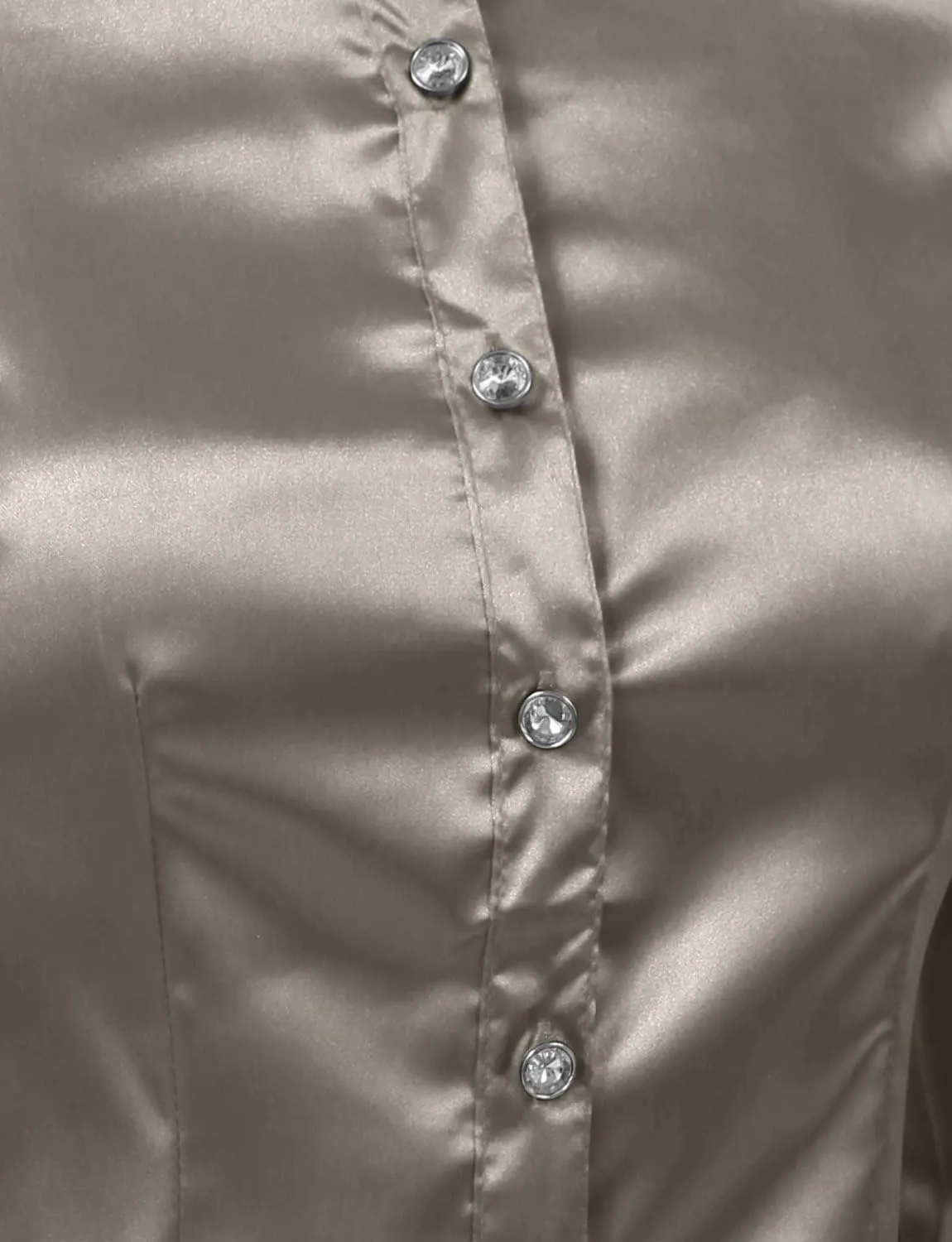 NE PEOPLE Womens Light Weight Long Cuff Sleeve Button Down Satin Shirt (S-3XL)