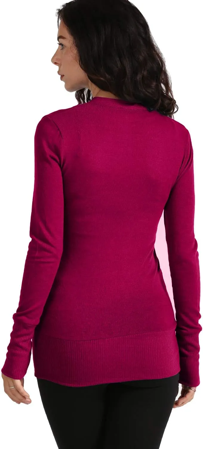 NE PEOPLE Womens Snap Button Sweater Cardigan with Ribbed Detailed S-3XL