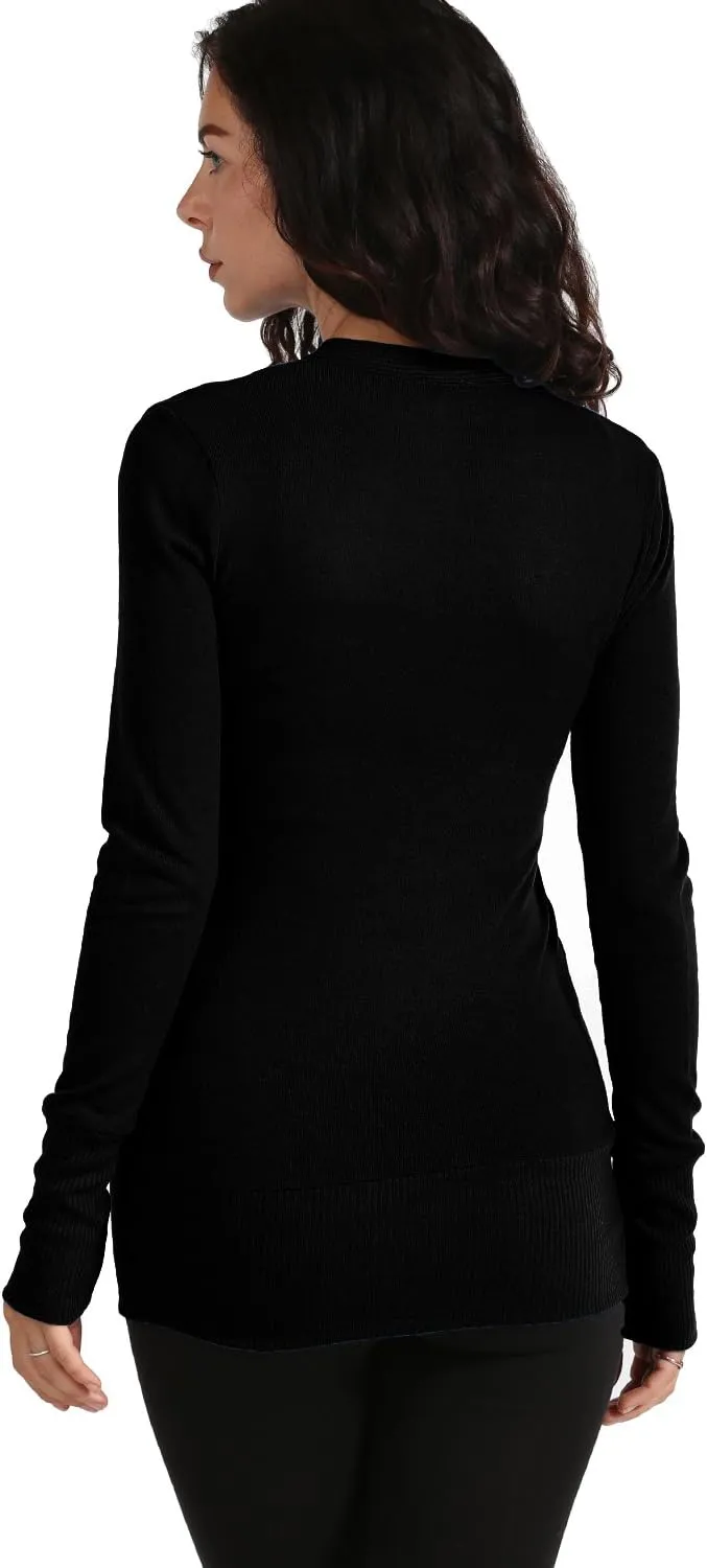 NE PEOPLE Womens Snap Button Sweater Cardigan with Ribbed Detailed S-3XL