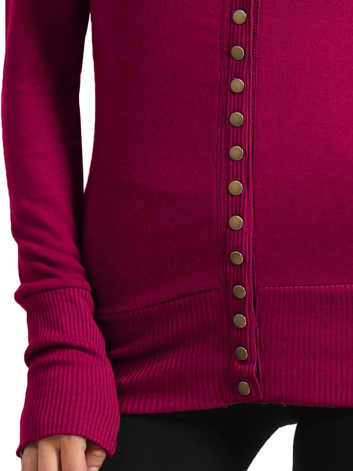 NE PEOPLE Womens Snap Button Sweater Cardigan with Ribbed Detailed S-3XL