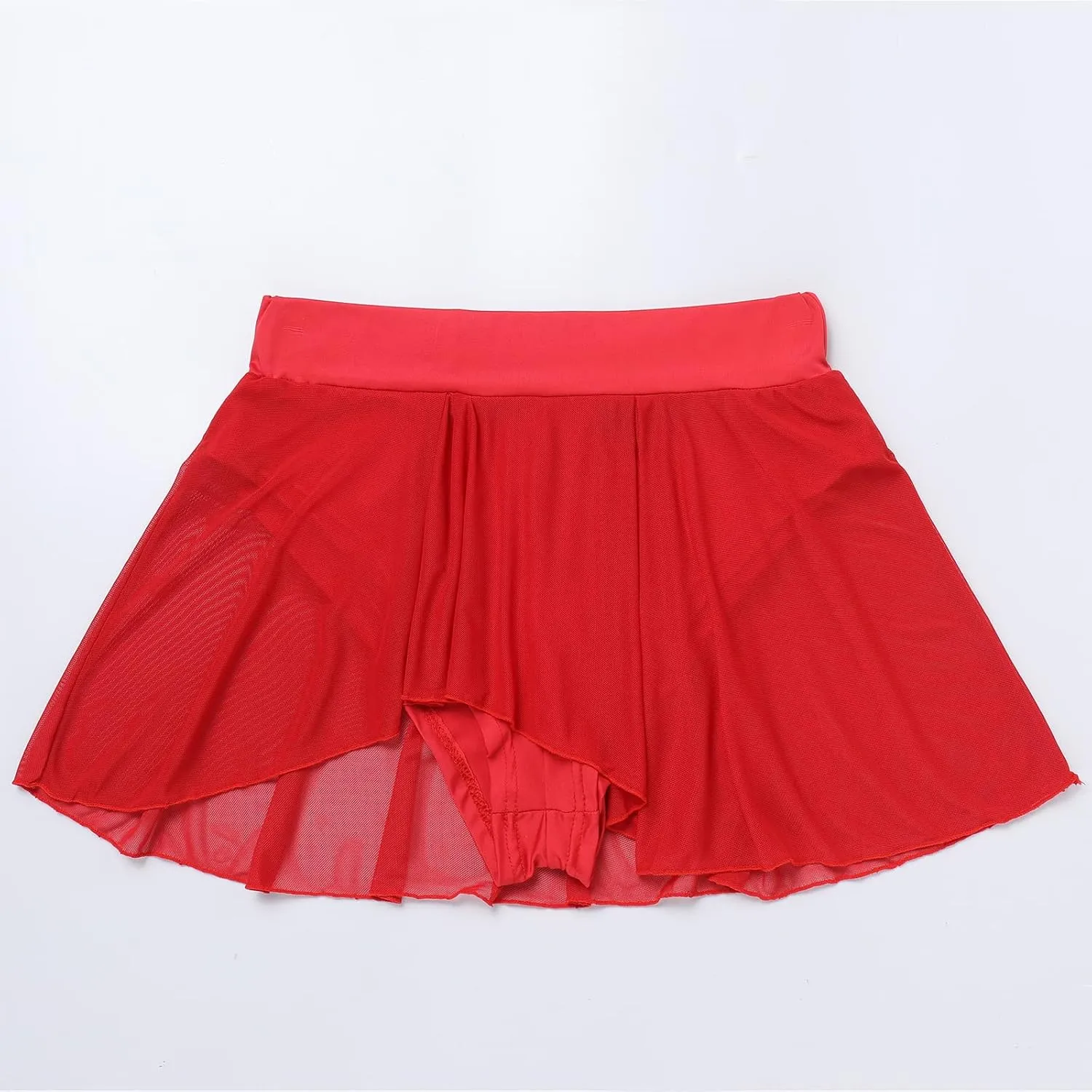 ODASDO Women's Pole Dance Outfit Rave Shorts Ruffle Panties Skirt Mesh Booty Bottoms Hot Pants Workout Clubwear