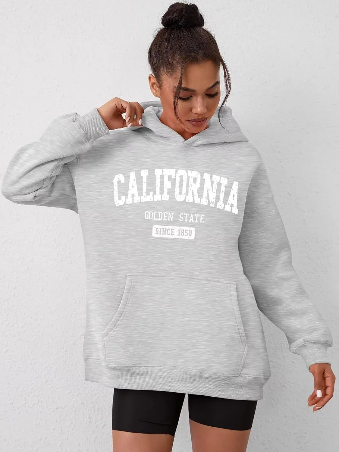 ORANDESIGNE Womens Oversized Letter Print Hoodies Graphic Fleece Sweatshirts Long Sleeve Pullover with Pocket 2025