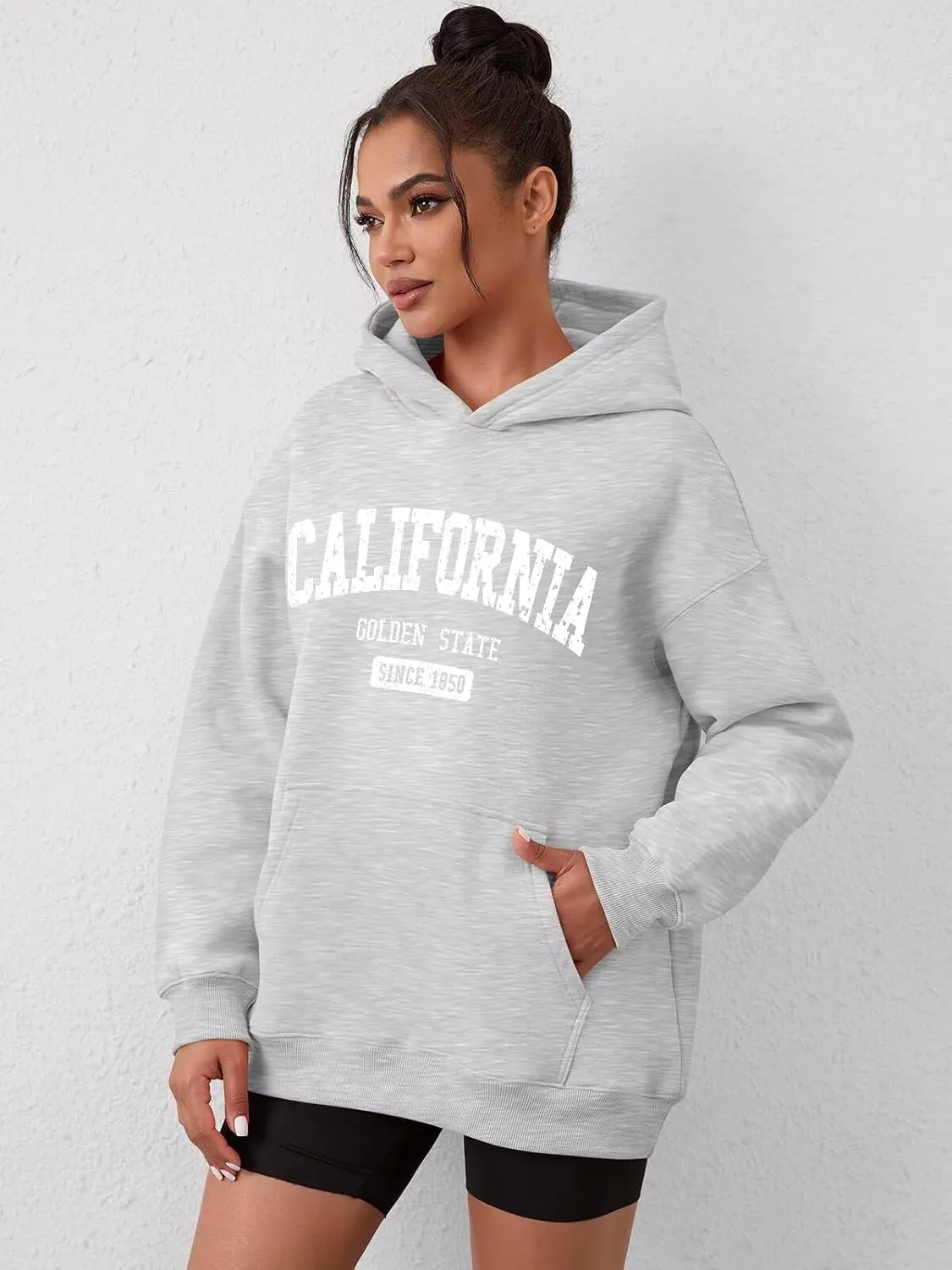 ORANDESIGNE Womens Oversized Letter Print Hoodies Graphic Fleece Sweatshirts Long Sleeve Pullover with Pocket 2025