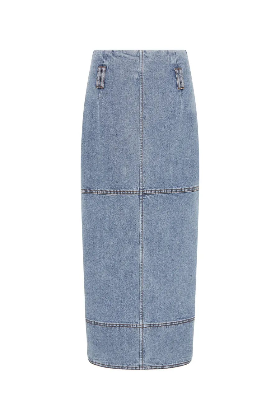 Outline Denim Midi Skirt Coastal Blue