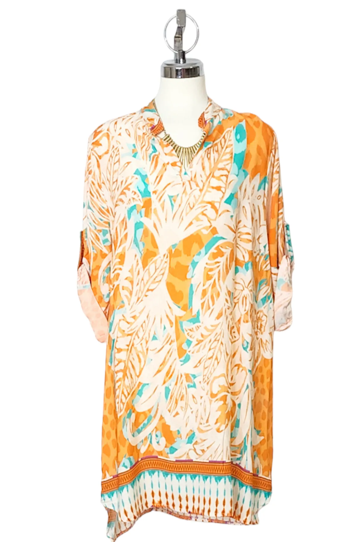 Printed shirt tunic