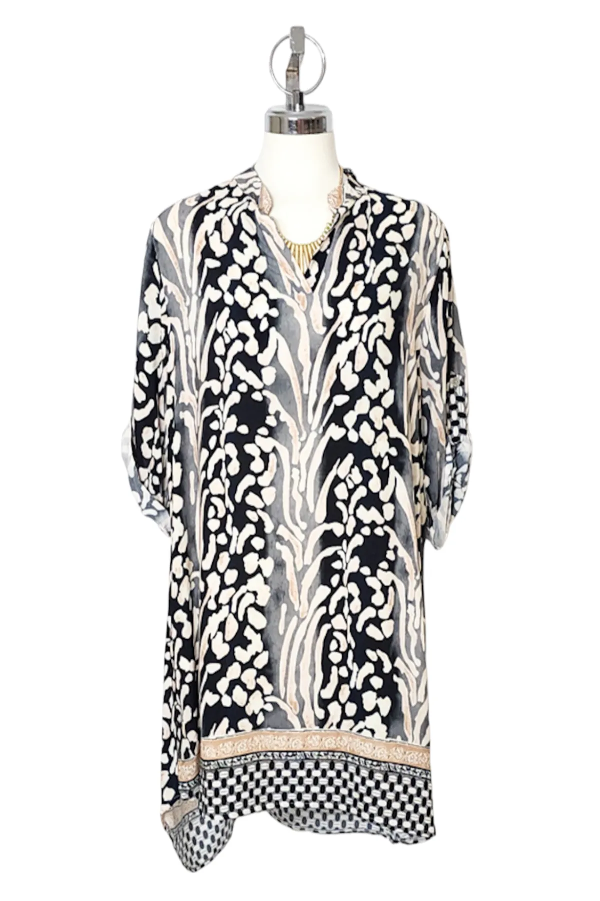 Printed shirt tunic