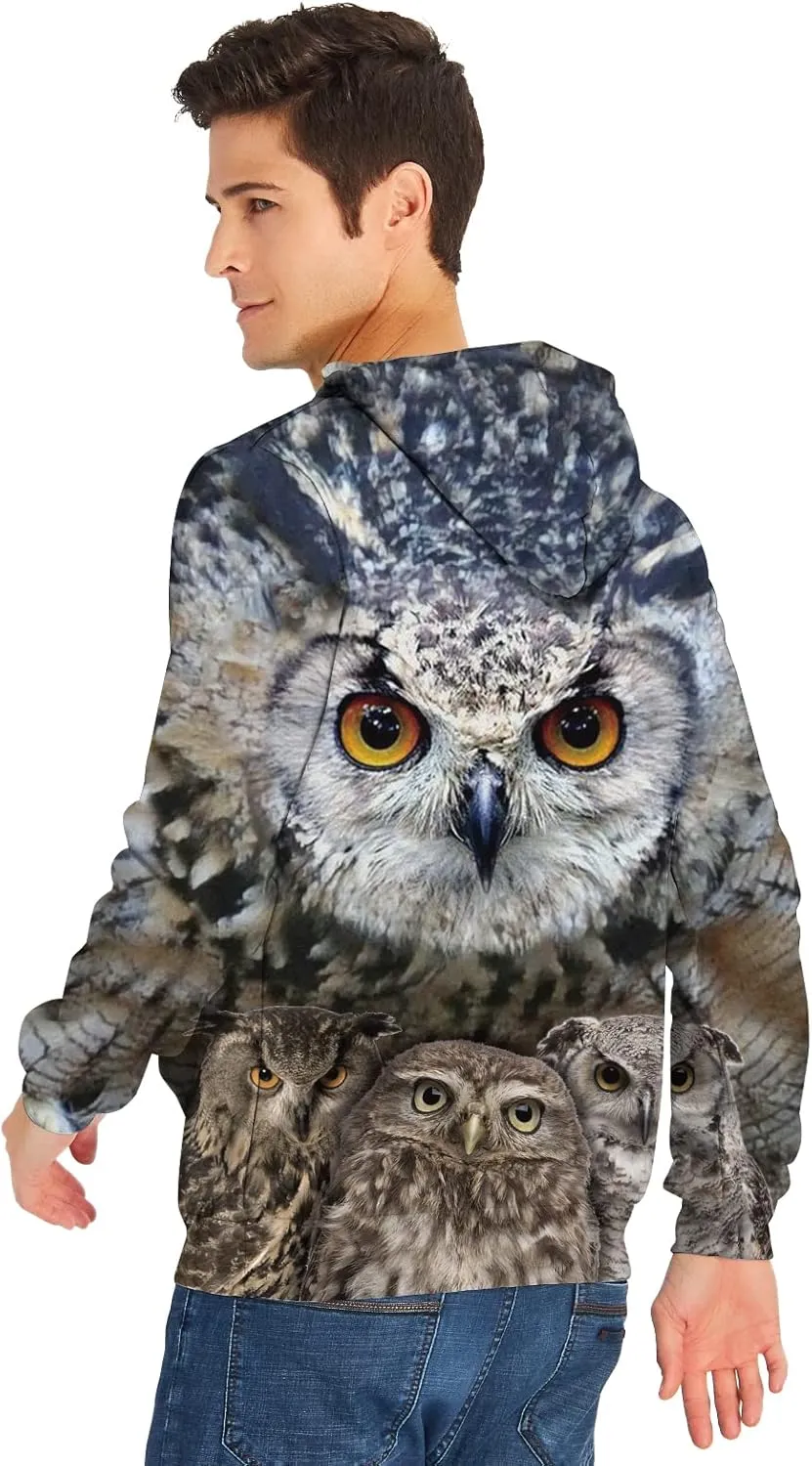 RAISEVERN Hoodies for Men Women 3D Graphic Fleece Sweatshirts Pullover Novelty Cool Funny Hoody Hooded With Pockets