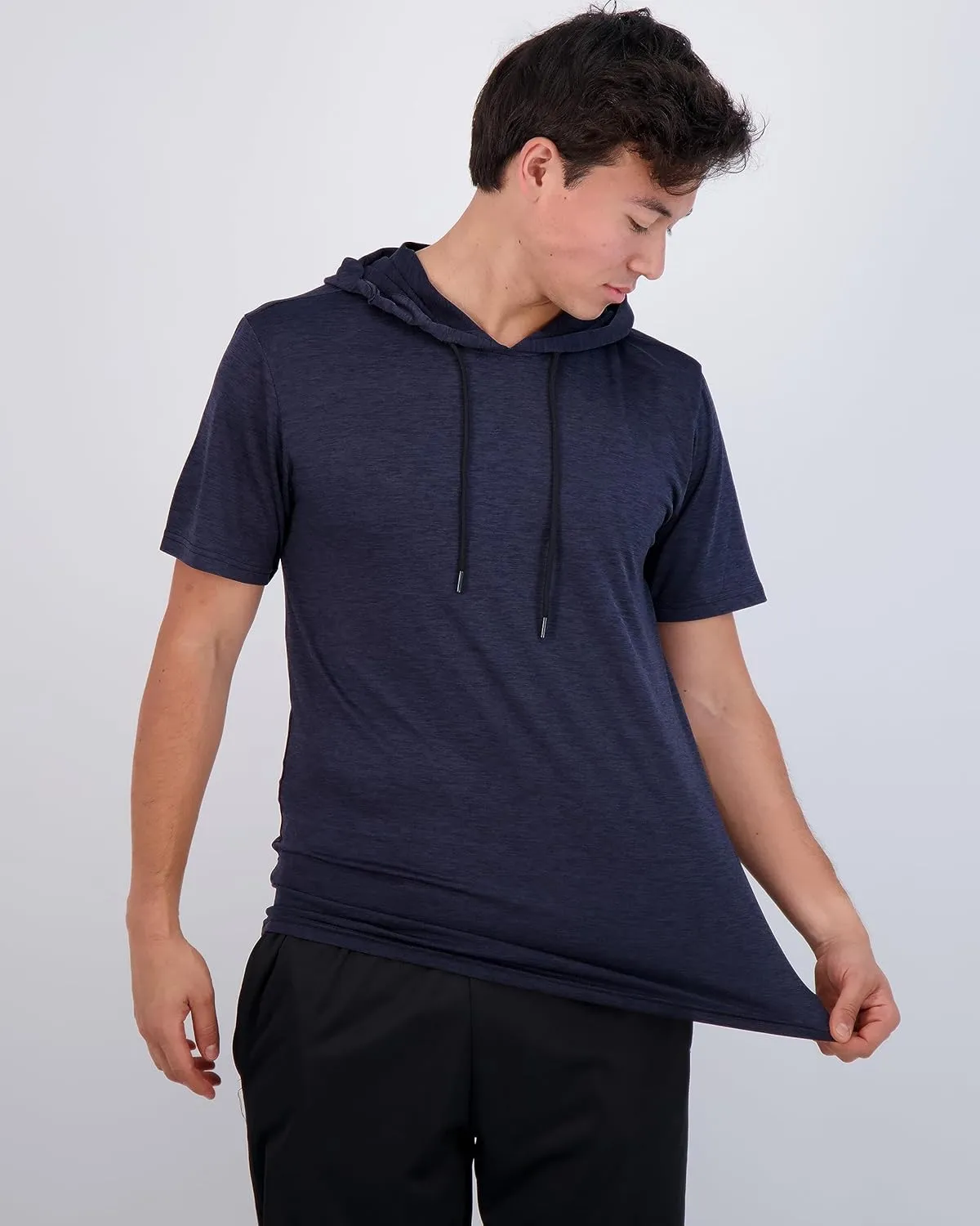 Real Essentials 3 Pack: Men's Dry Fit Short Sleeve Active Athletic Hoodie Pullover Sweatshirt (Available in Big & Tall)