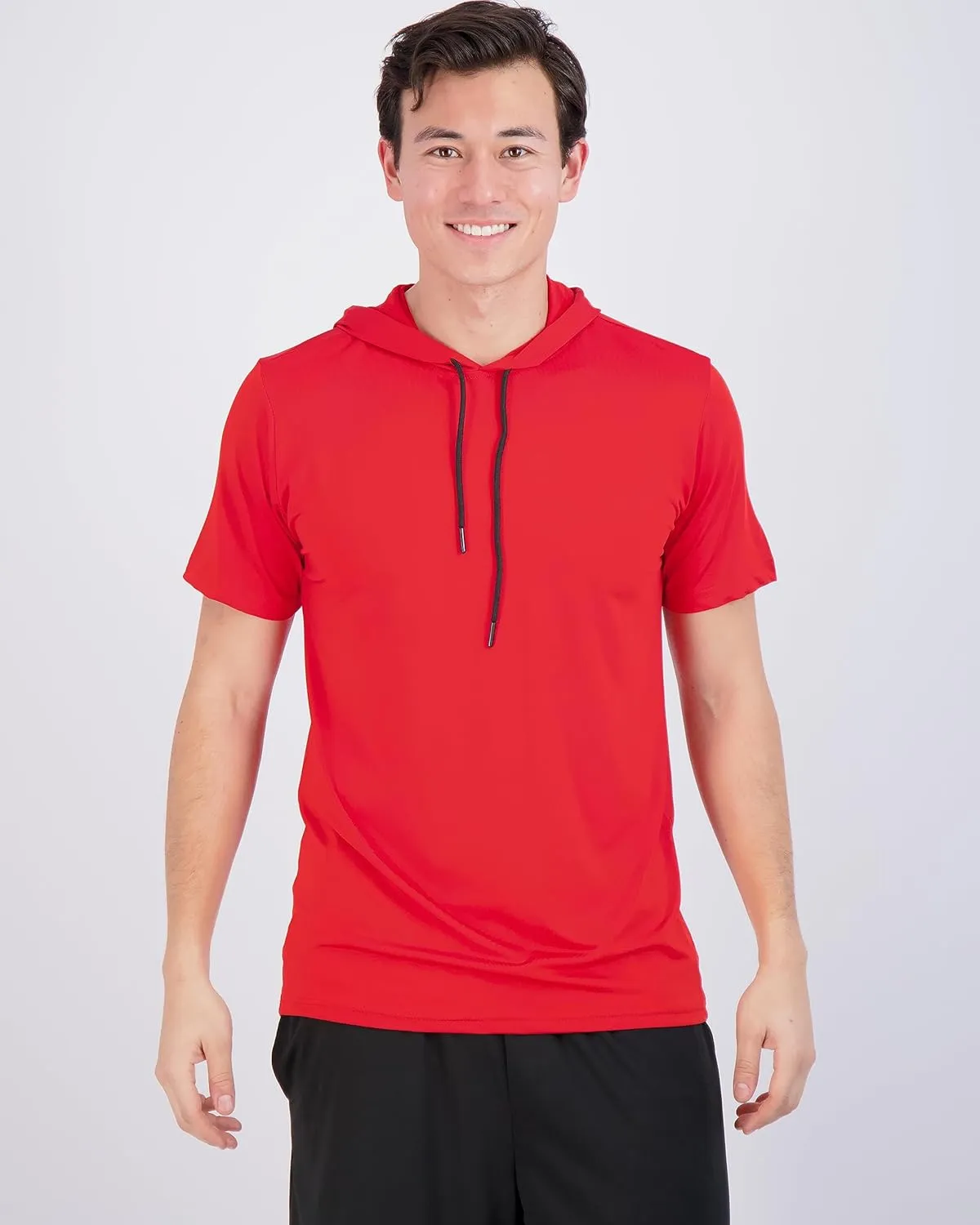 Real Essentials 3 Pack: Men's Dry Fit Short Sleeve Active Athletic Hoodie Pullover Sweatshirt (Available in Big & Tall)