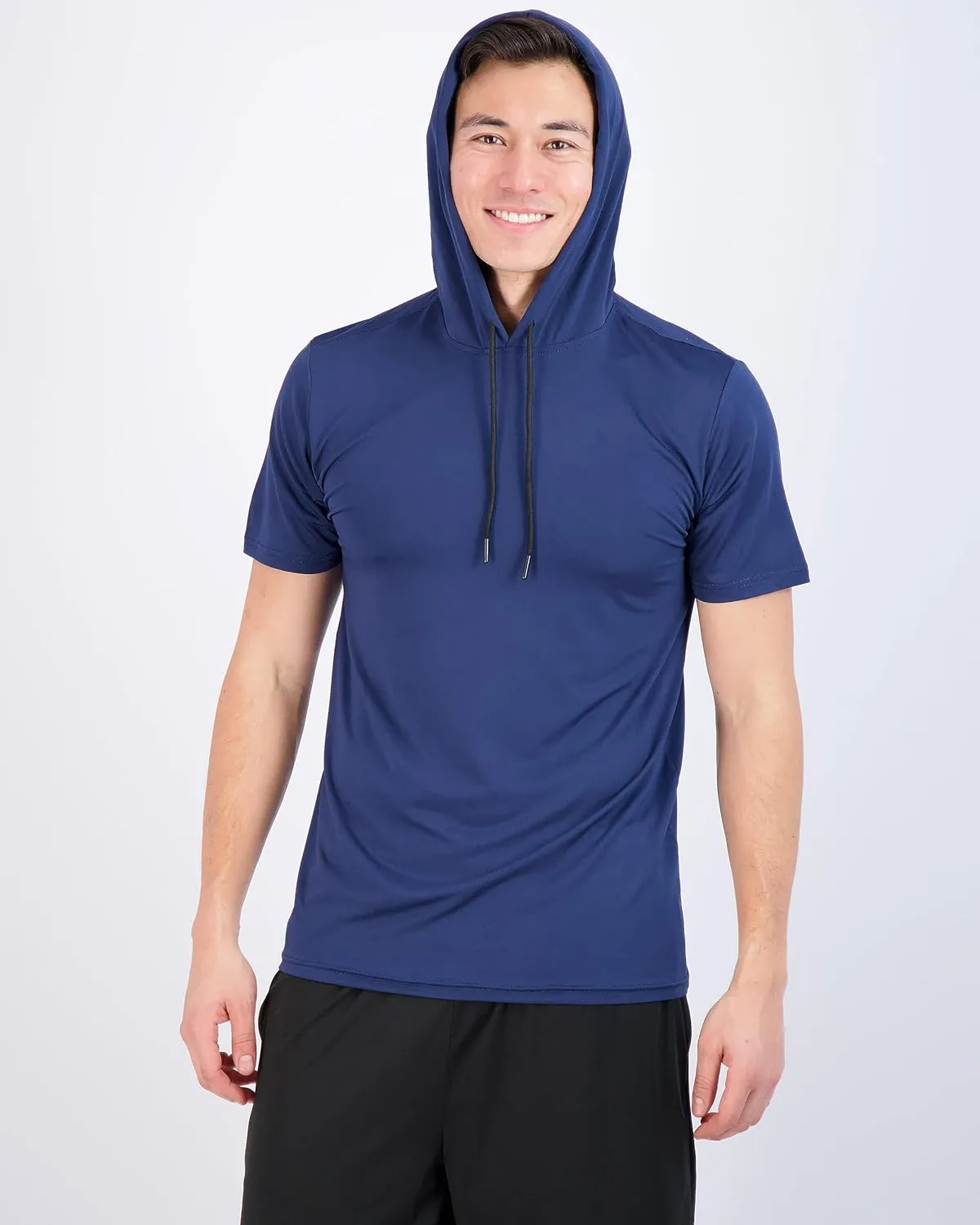 Real Essentials 3 Pack: Men's Dry Fit Short Sleeve Active Athletic Hoodie Pullover Sweatshirt (Available in Big & Tall)