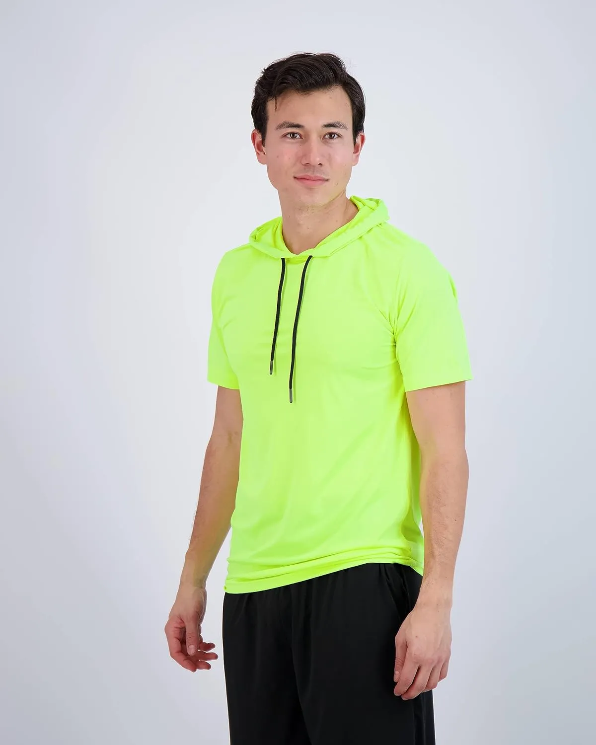 Real Essentials 3 Pack: Men's Dry Fit Short Sleeve Active Athletic Hoodie Pullover Sweatshirt (Available in Big & Tall)