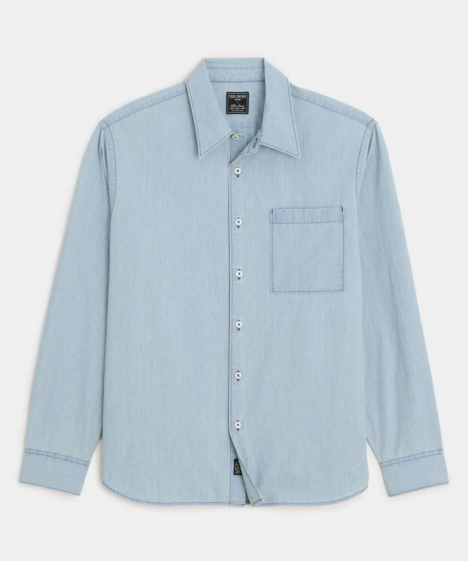 Relaxed Fit Chambray Point Collar Shirt