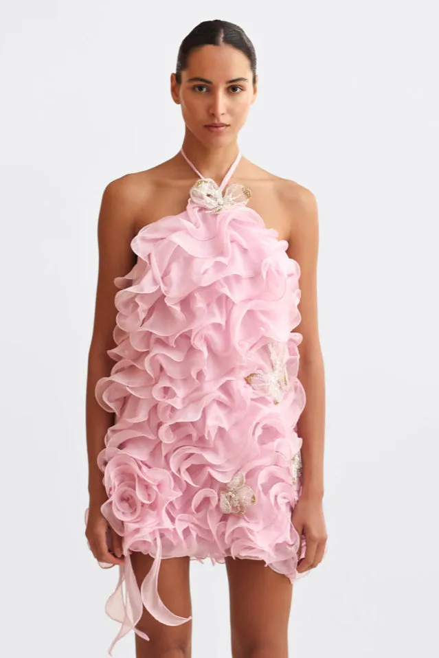 SILK PLISSE MINI DRESS (RUNWAY)