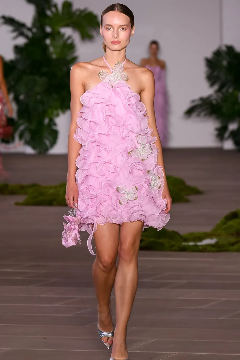 SILK PLISSE MINI DRESS (RUNWAY)