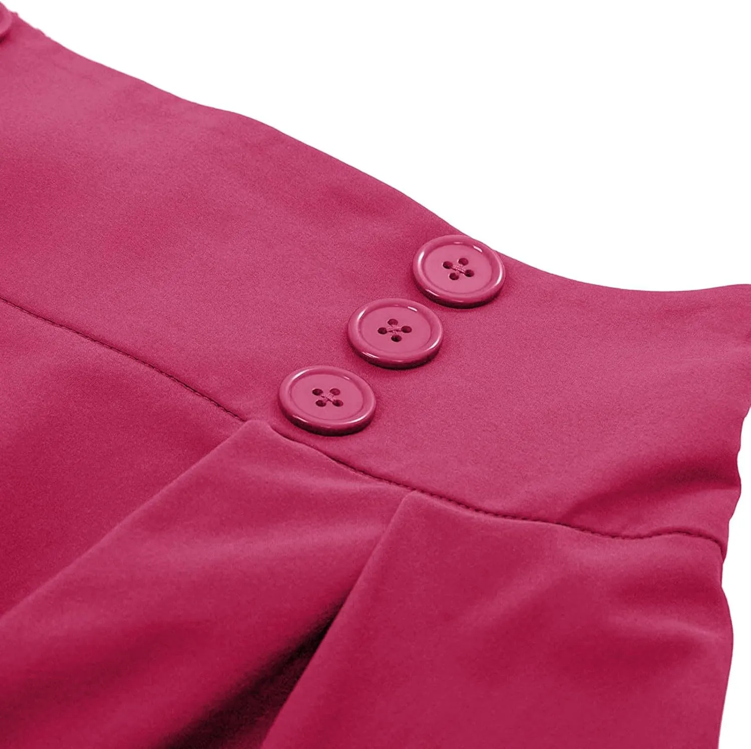 Skirts for Women 2024 Loose Hem Half Length Pleated Skirt Elastic Waist Flowy a Line Long Skirts with Buttons
