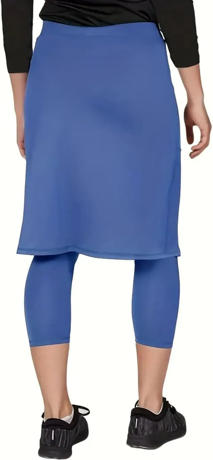 Skirts with Leggings Knee Length Cycling Tennis Golf Athletic Skorts for Women High Waisted Midi Skirts Fall