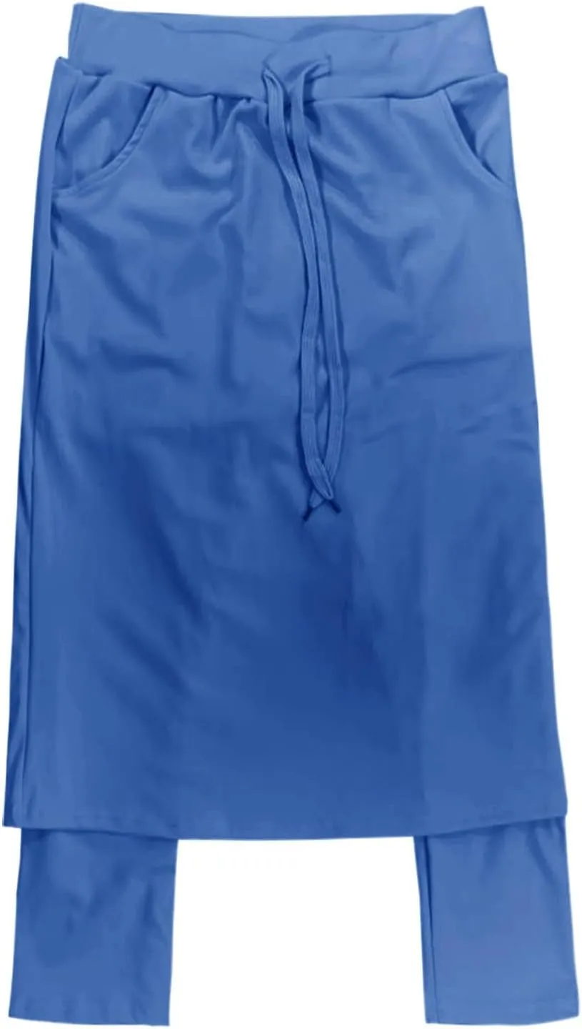 Skirts with Leggings Knee Length Cycling Tennis Golf Athletic Skorts for Women High Waisted Midi Skirts Fall