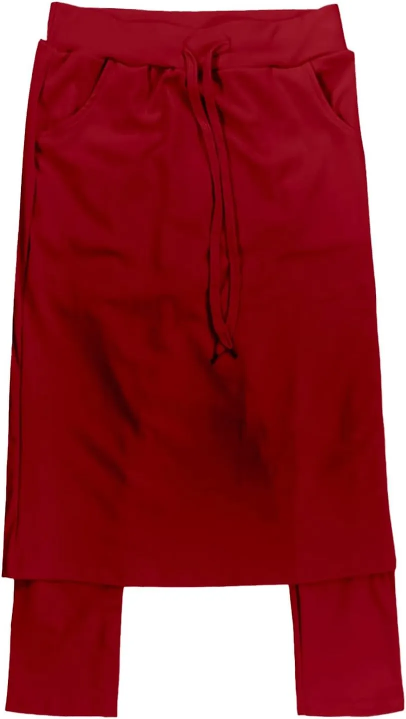 Skirts with Leggings Knee Length Cycling Tennis Golf Athletic Skorts for Women High Waisted Midi Skirts Fall