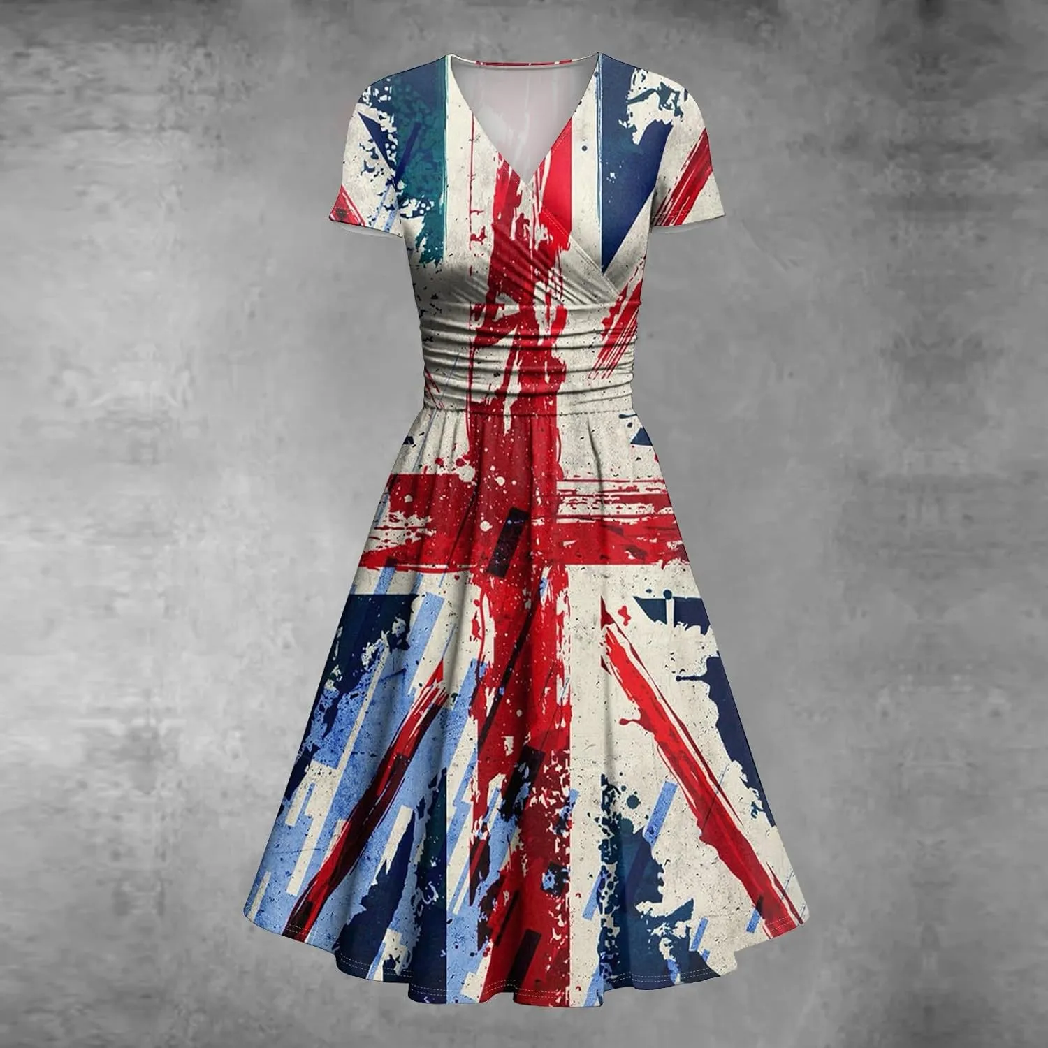 Summer Dresses for Women 2025 4th of July Dress Patriotic American Flag Dress Casual Beach Boho Vintage Midi Dresses