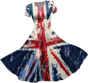 Summer Dresses for Women 2025 4th of July Dress Patriotic American Flag Dress Casual Beach Boho Vintage Midi Dresses
