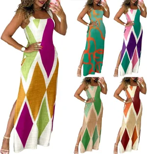 Summer Dresses for Women 2025 Maxi Loose Casual Dress Sleeveless Boho Flowy Sundress Beach Vacation Cocktail Dress