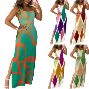 Summer Dresses for Women 2025 Maxi Loose Casual Dress Sleeveless Boho Flowy Sundress Beach Vacation Cocktail Dress