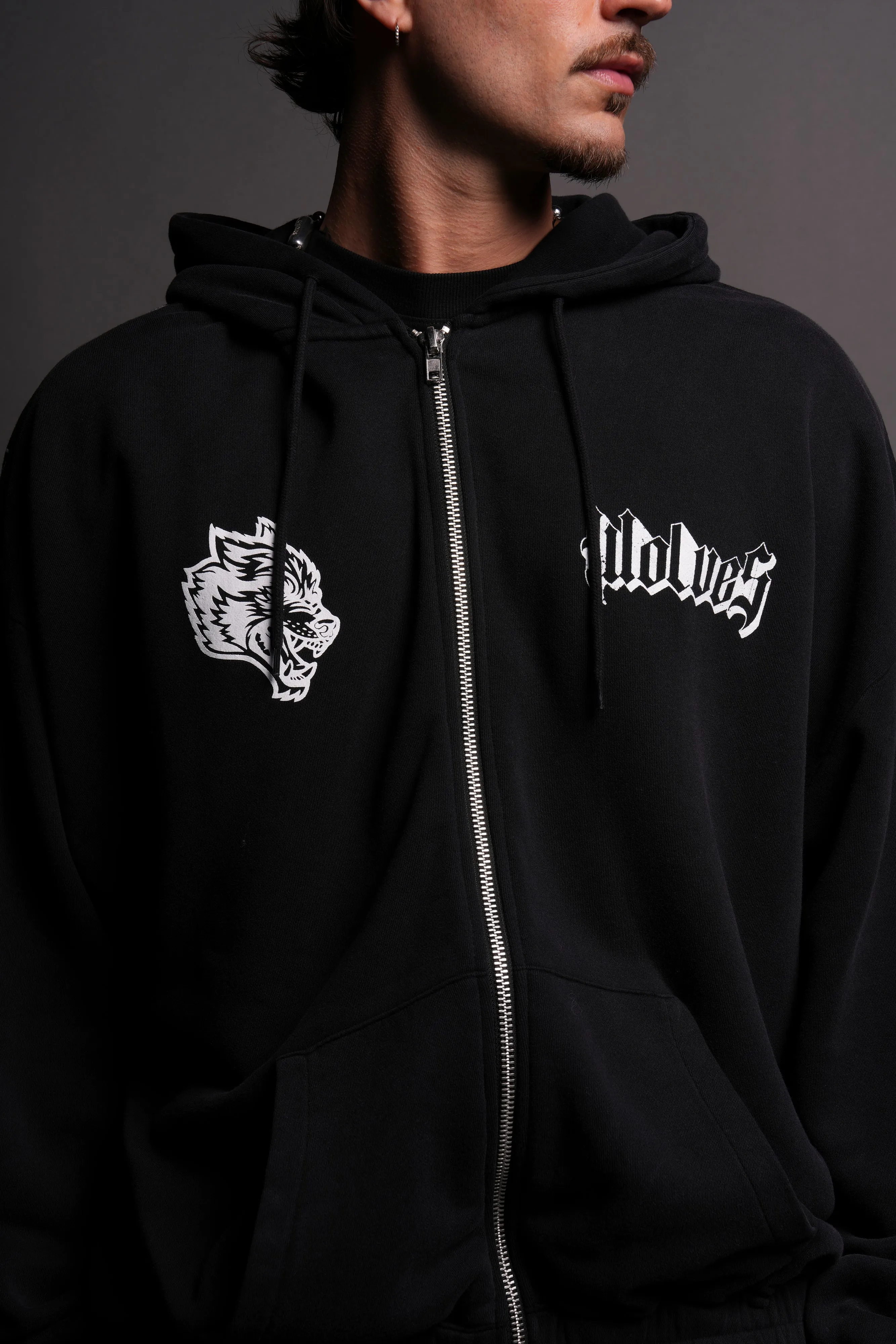 The Spider Family "Chambers" Zip Hoodie in Black