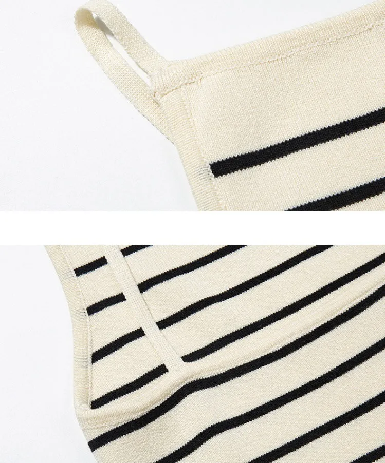 Thin Strap Striped Knit