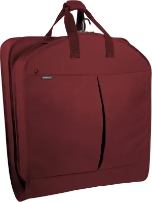 WallyBags Deluxe Travel Garment Bag with Two Pockets, Merlot, 52-inch