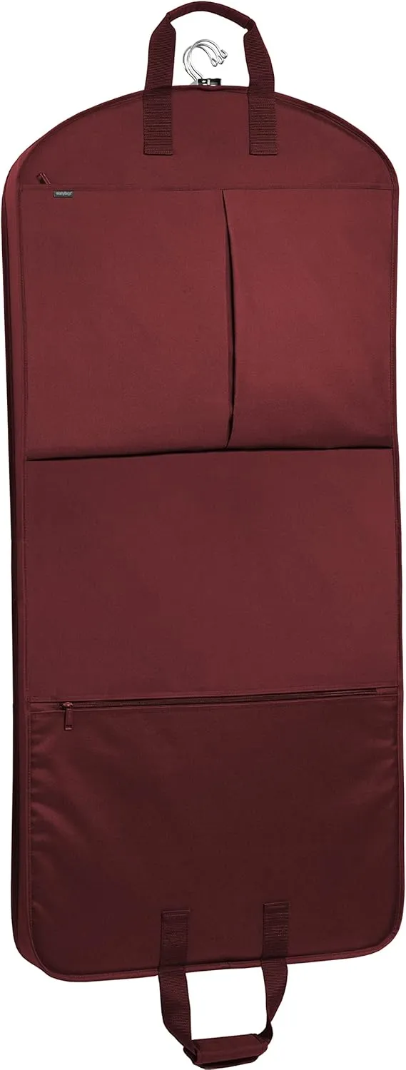 WallyBags Deluxe Travel Garment Bag with Two Pockets, Merlot, 52-inch