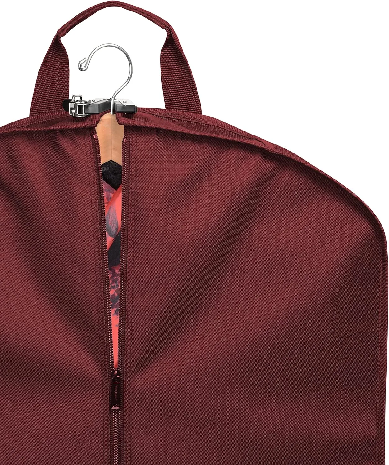 WallyBags Deluxe Travel Garment Bag with Two Pockets, Merlot, 52-inch