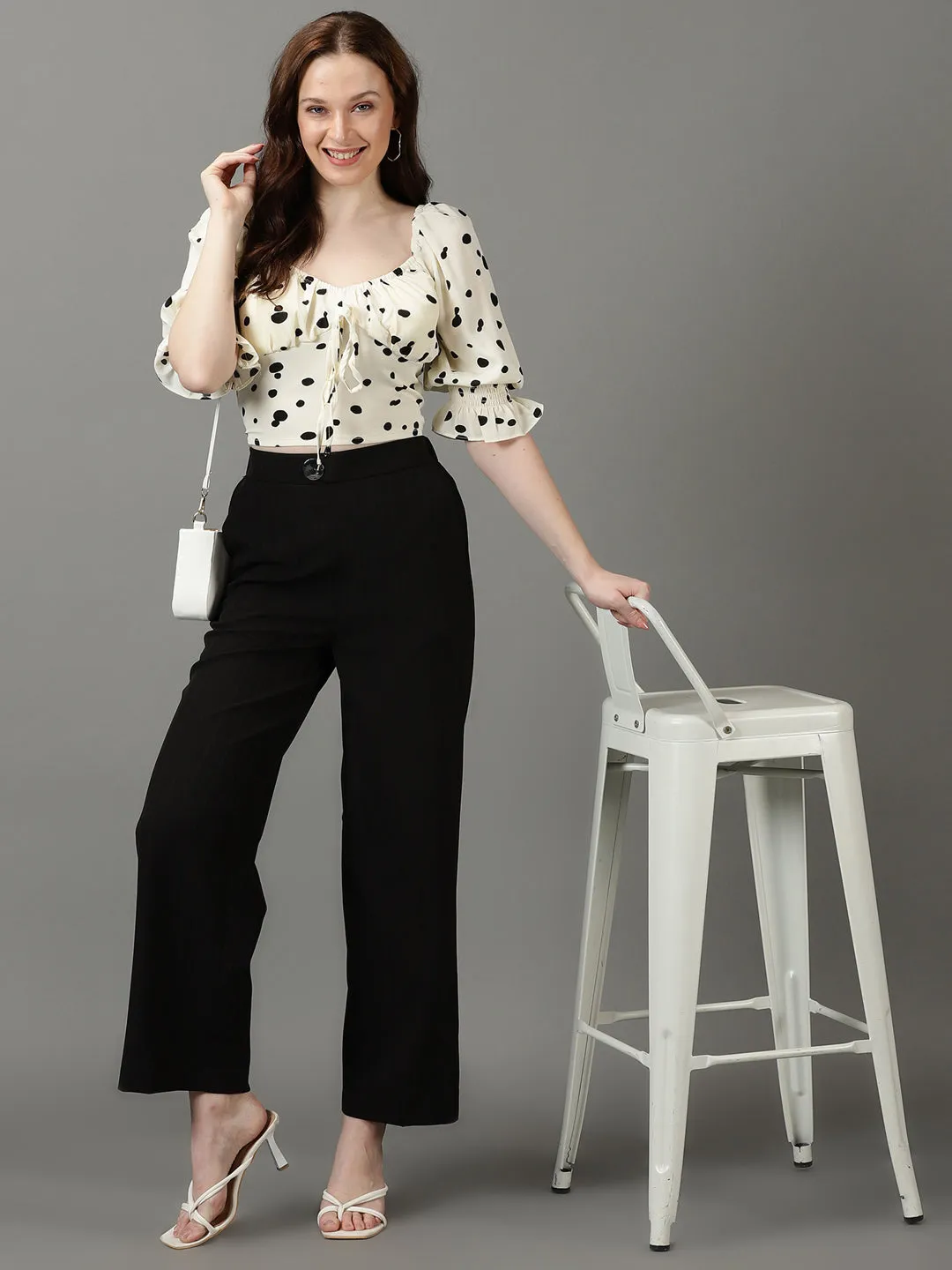 Women Black Striped High-Rise Relaxed Fit Parallel Trousers