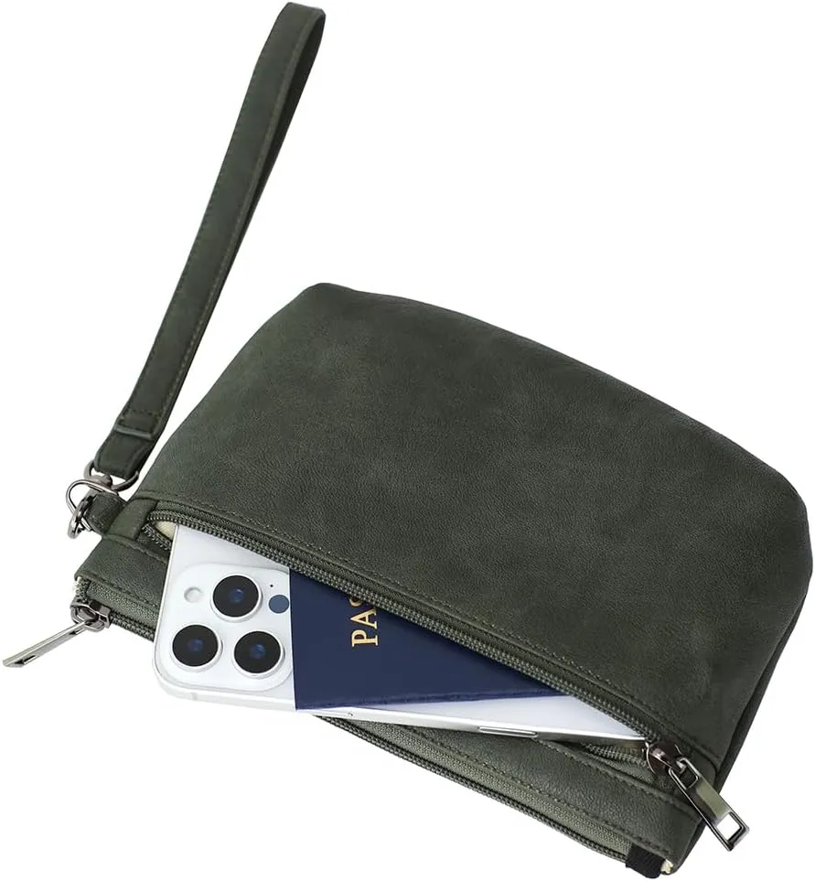 Women Zipper Wristlet Wallet with Coin Pocket