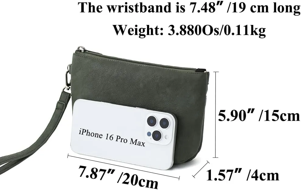 Women Zipper Wristlet Wallet with Coin Pocket