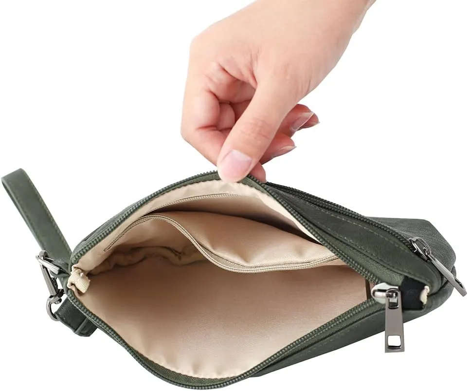Women Zipper Wristlet Wallet with Coin Pocket