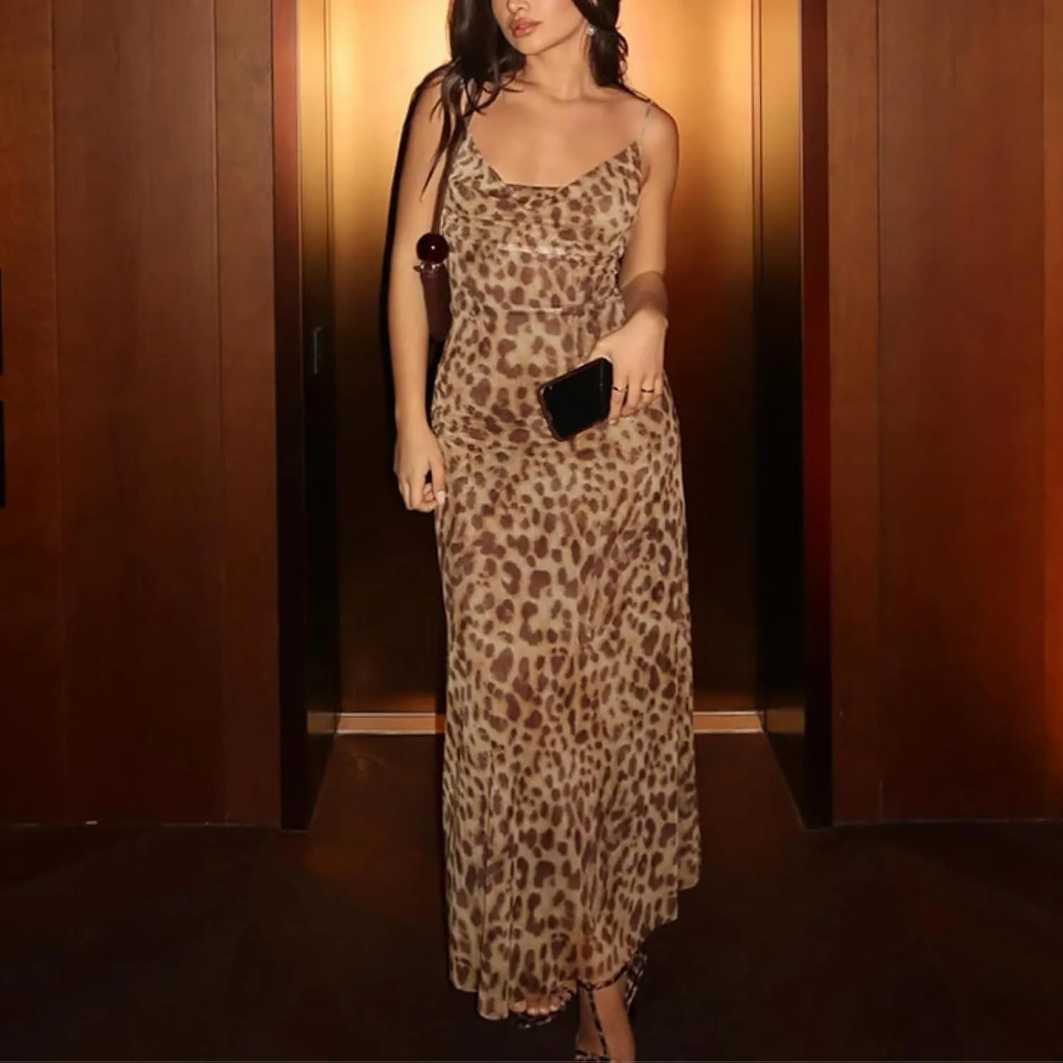 Women's 2025 Summer Dresses Floral Bodycon Maxi Dress Spaghetti Strap Backless Cocktail Party Long Dresses