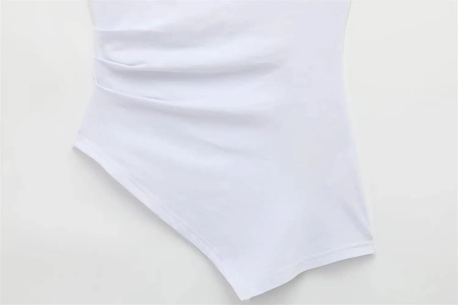 Women's Asymmetric Solid Color Tank Top Casual Slim Fit Slant Neck Camisole