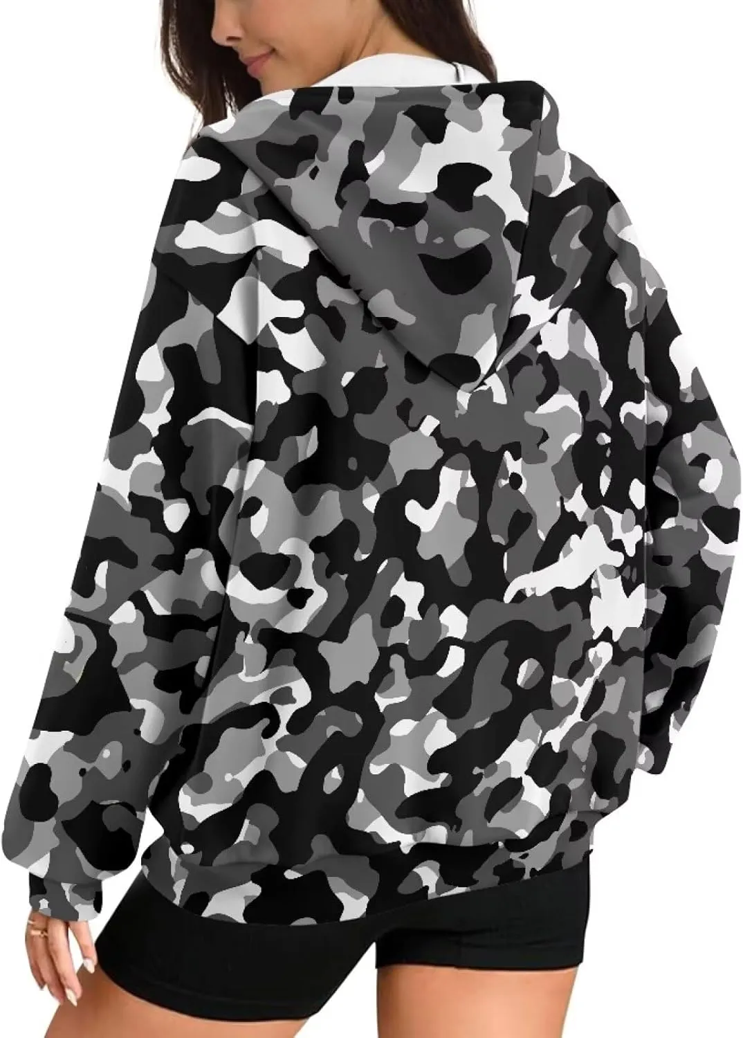 Womens Hoodies Zip Up Loose Sweatshirt Coat with Pocket Lightweight Long Sleeve Full Zip Hoodies Outfits for Fall