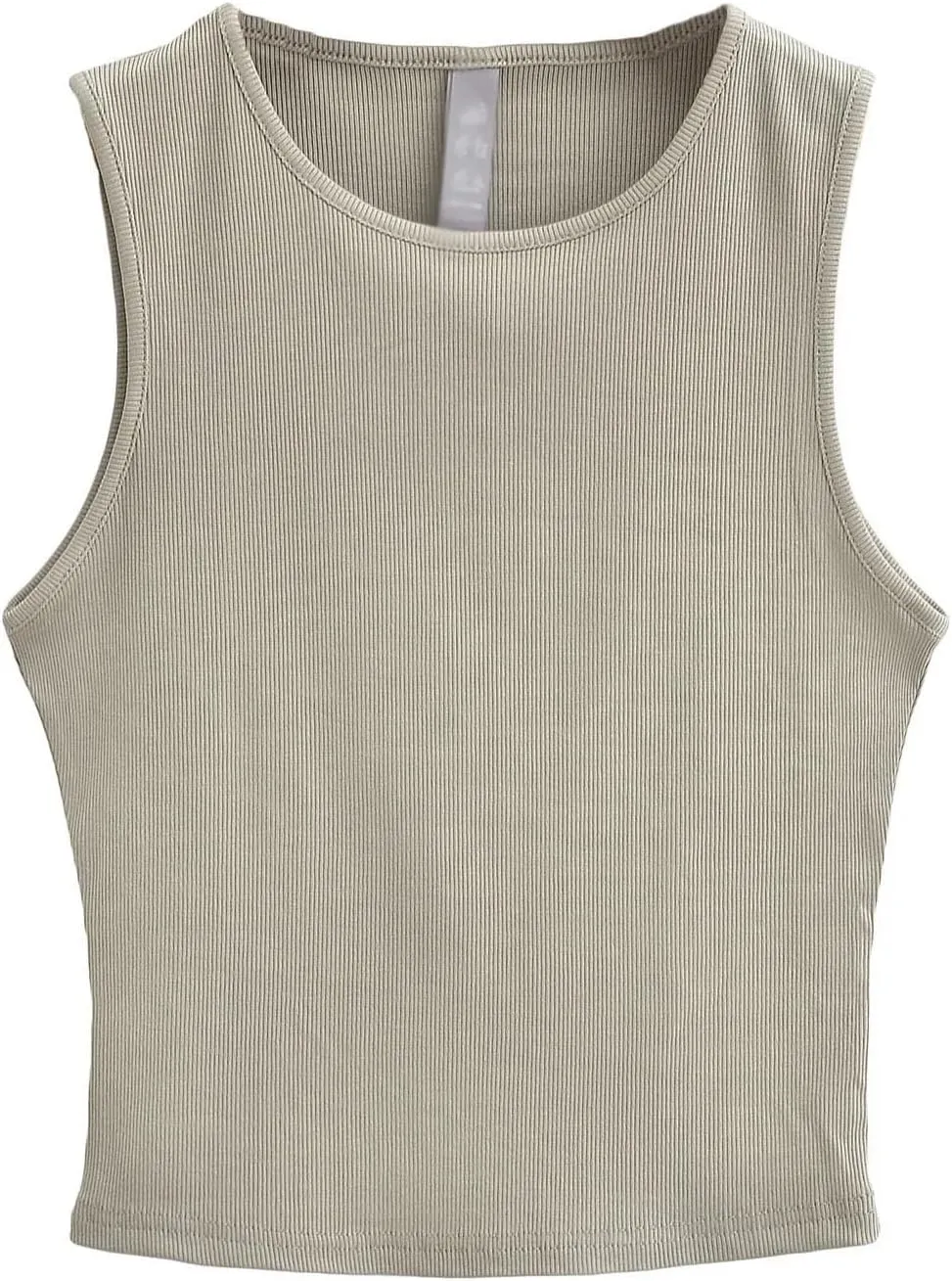 Women's Knitted Sleeveless Short Camisole Round Neck Summer Casual Slim Fit Tank Top