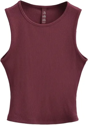 Women's Knitted Sleeveless Short Camisole Round Neck Summer Casual Slim Fit Tank Top
