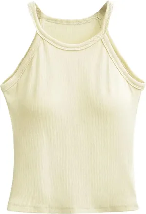 Women's Round Neck Camisole Ribbed Slim Fit Summer Casual Solid Color Tank Top
