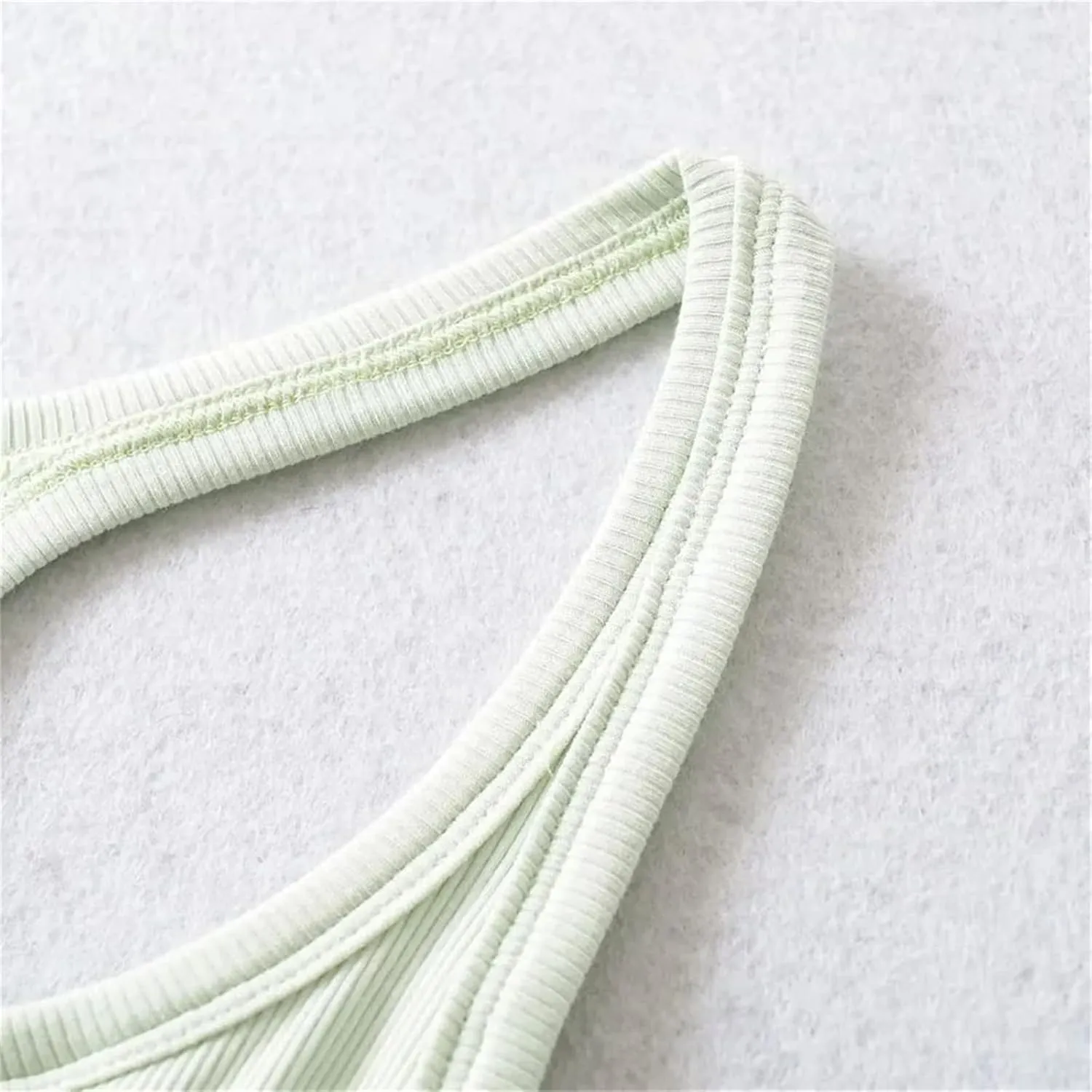 Women's Round Neck Racerback Tank Top Built-in Chest Pads Casual Slim Fit Camisole