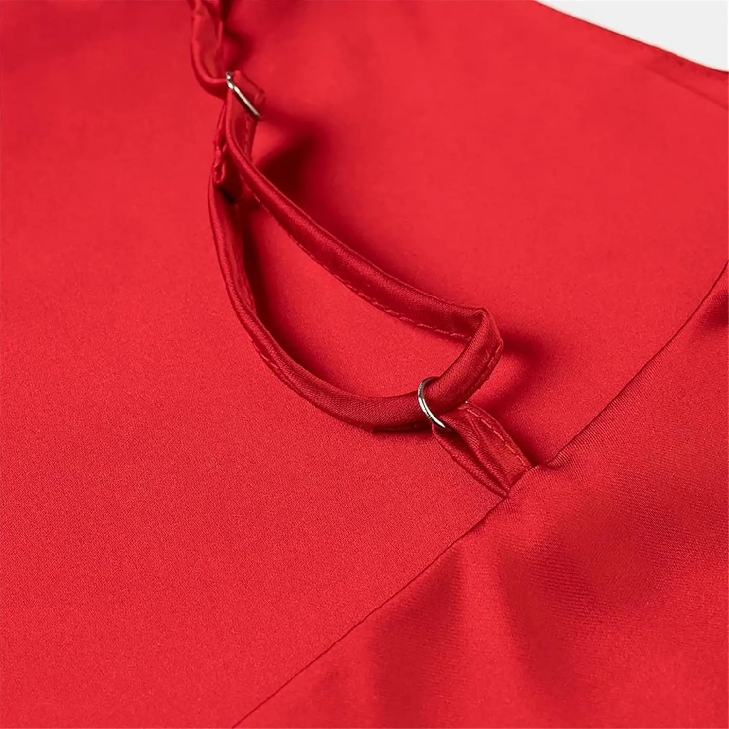 Women's Satin Solid Color Camisole Casual Slim Square Neck Backless Sleeveless Top