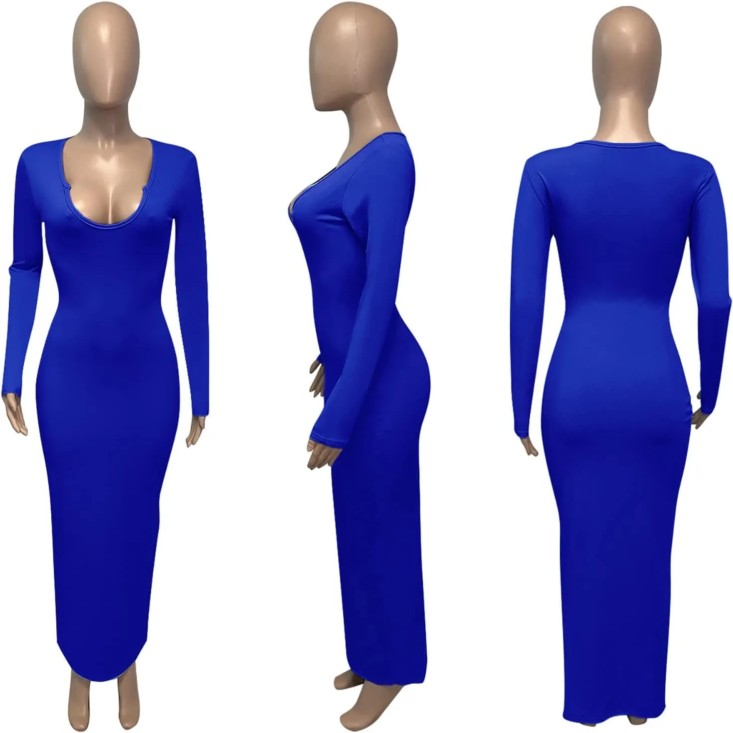 Womens Sexy Sleeveless Causal Scoop Neck Ottoman Ribbed Dress Basic Racerback Bodycon Long Maxi Tank Dress