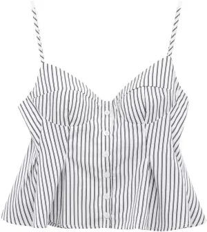Women's Small Pleated Poplin Camisole Top Solid Color Casual Slim Fit Sleeveless Camisole